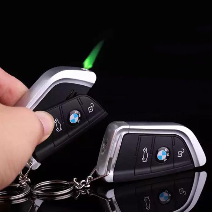 BMW Car Keychain 819 Windproof Lighter (Green Flame)